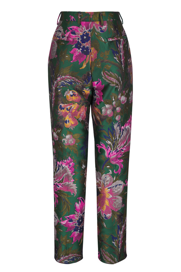 Etro Bristol Green Paisley Floral Multi Jacquard Pant - view 3