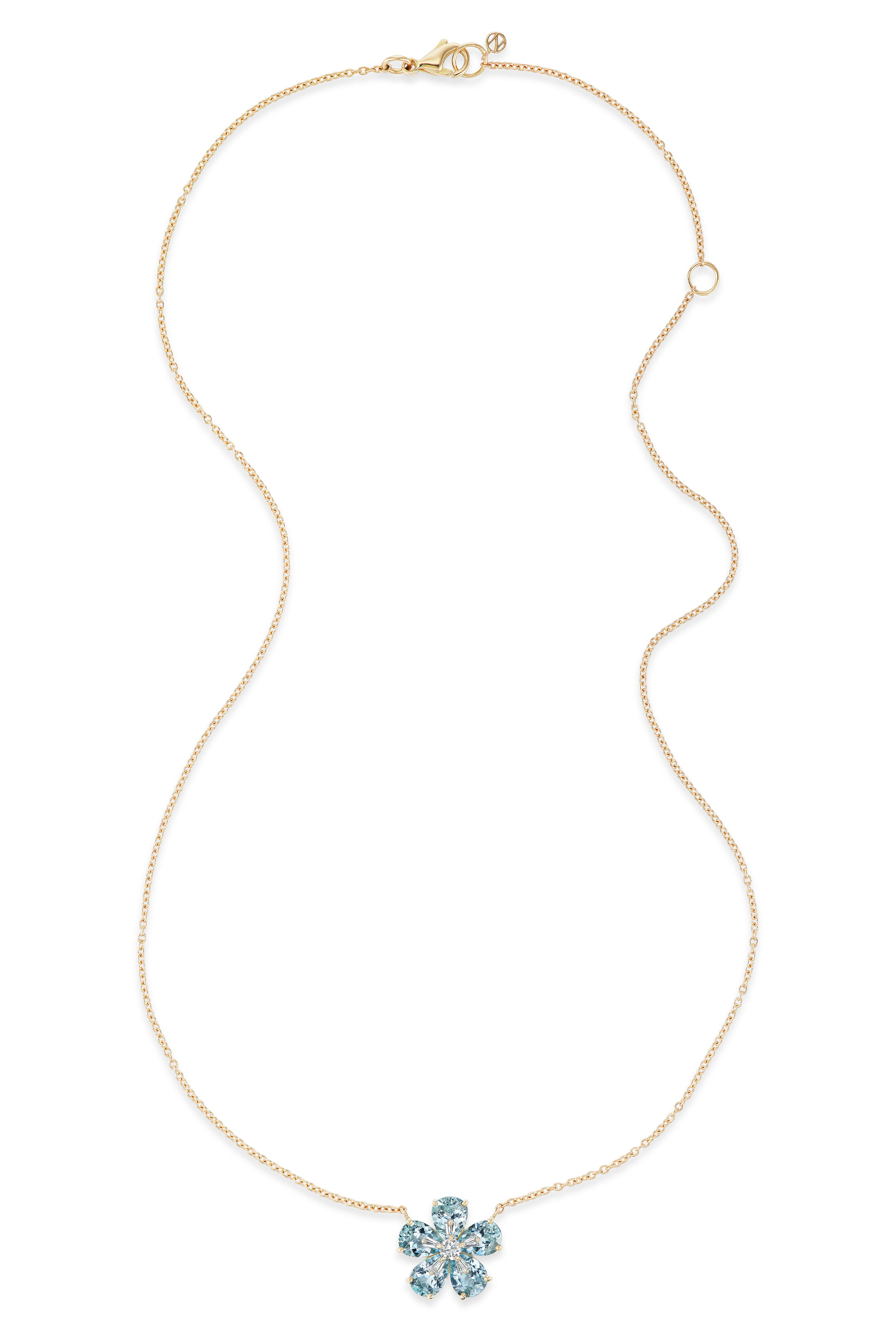 Nam Cho - 18k Yellow Gold Aquamarine & Diamond Necklace