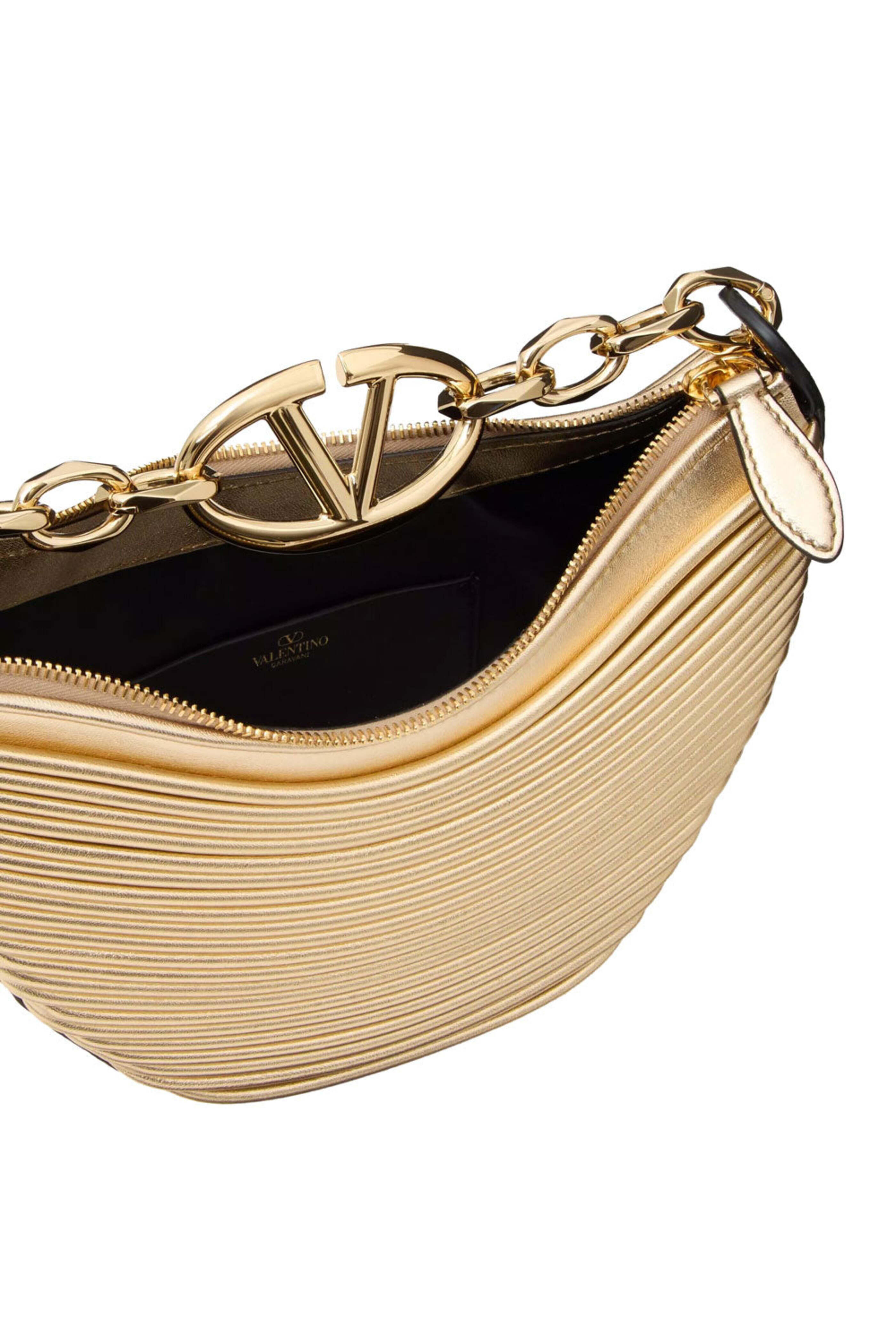 Valentino Garavani - Mini Moon VLogo Hobo Bag in Mekong Gold