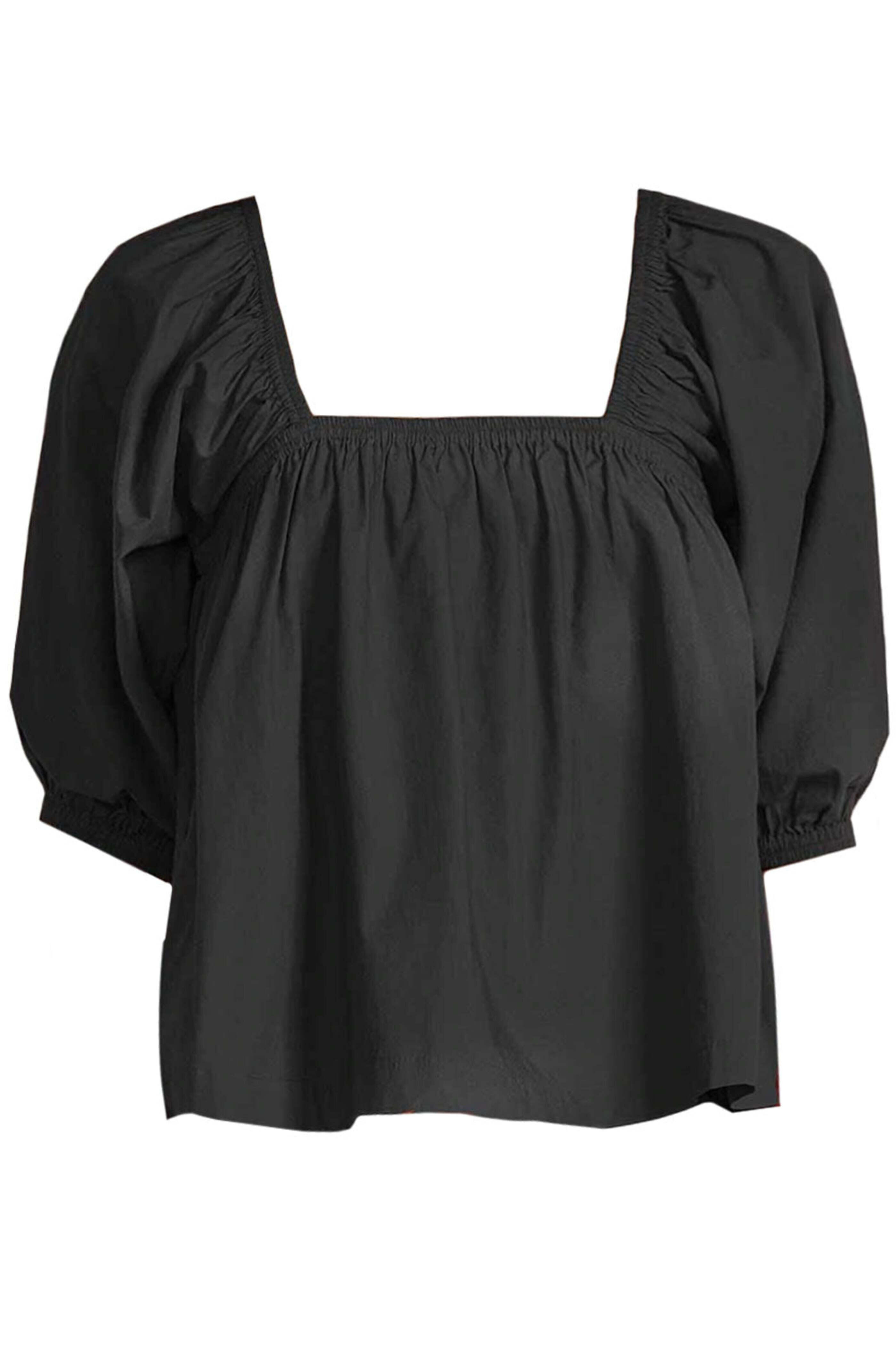 Apiece Apart - Black Gali Shirred Top