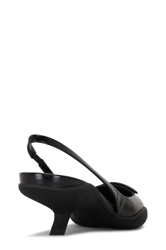 Prada - Black Patent Leather Pointed Slingback, 45mm