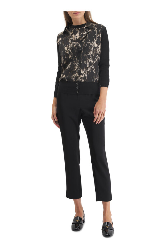 Lafayette 148 New York - Shadow Print Silk Chiffon Voile Cardigan 