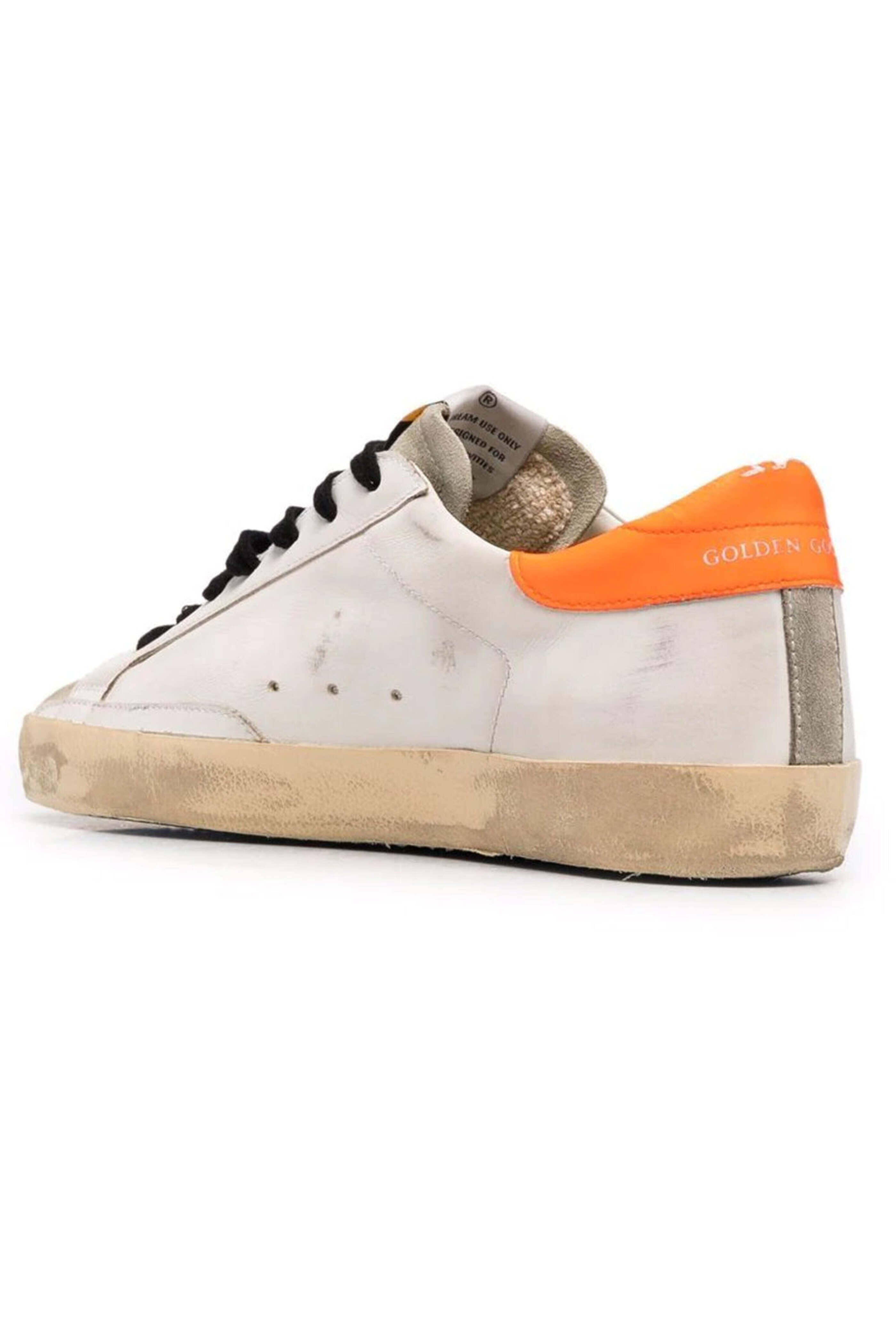 Golden Goose - White and Orange Super-Star Classic Sneaker