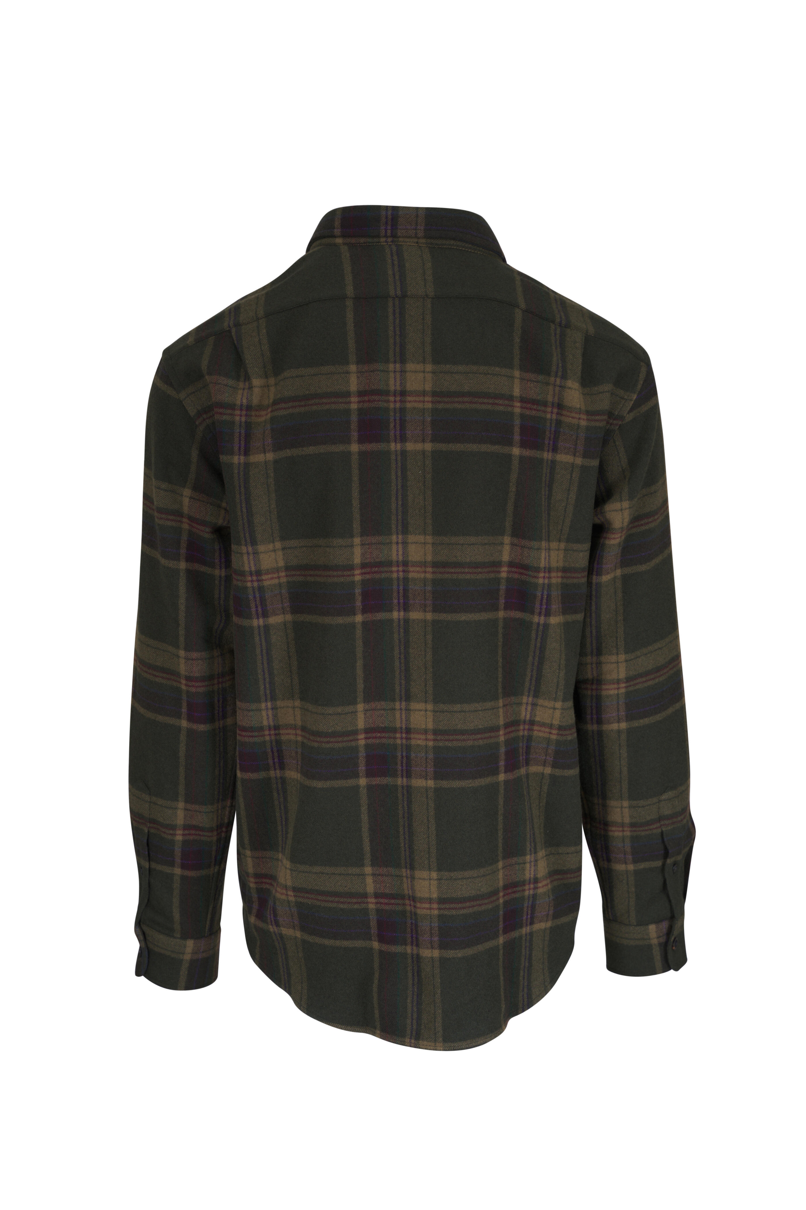 Ralph Lauren Purple Label - Dark Moss Wool Plaid Shirt