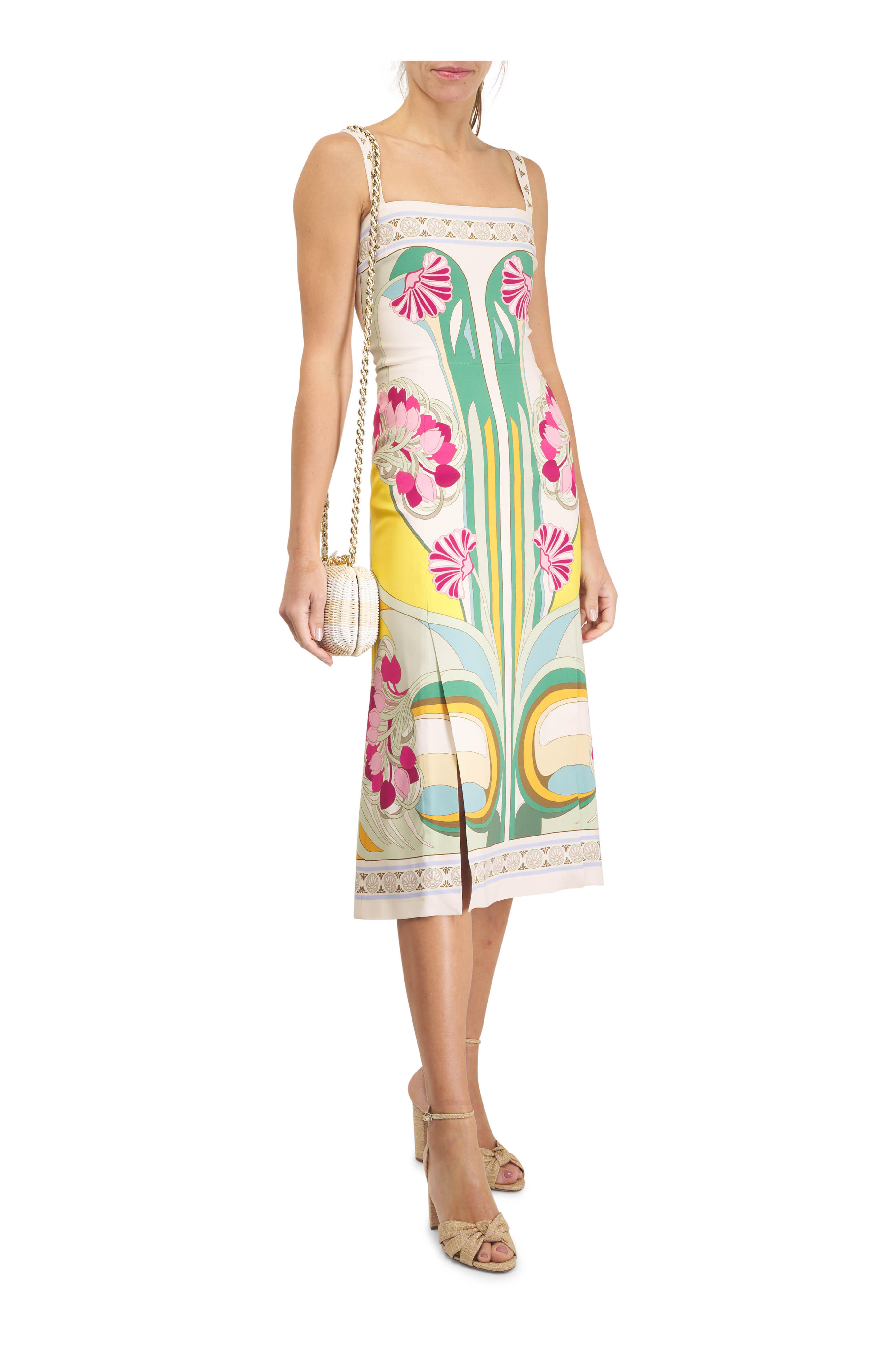 Bottega Veneta - Natural Stripe Rattan Daisy Clutch