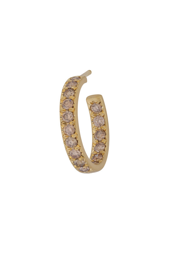 Caroline Ellen Pavé Diamond Hoops - view 2