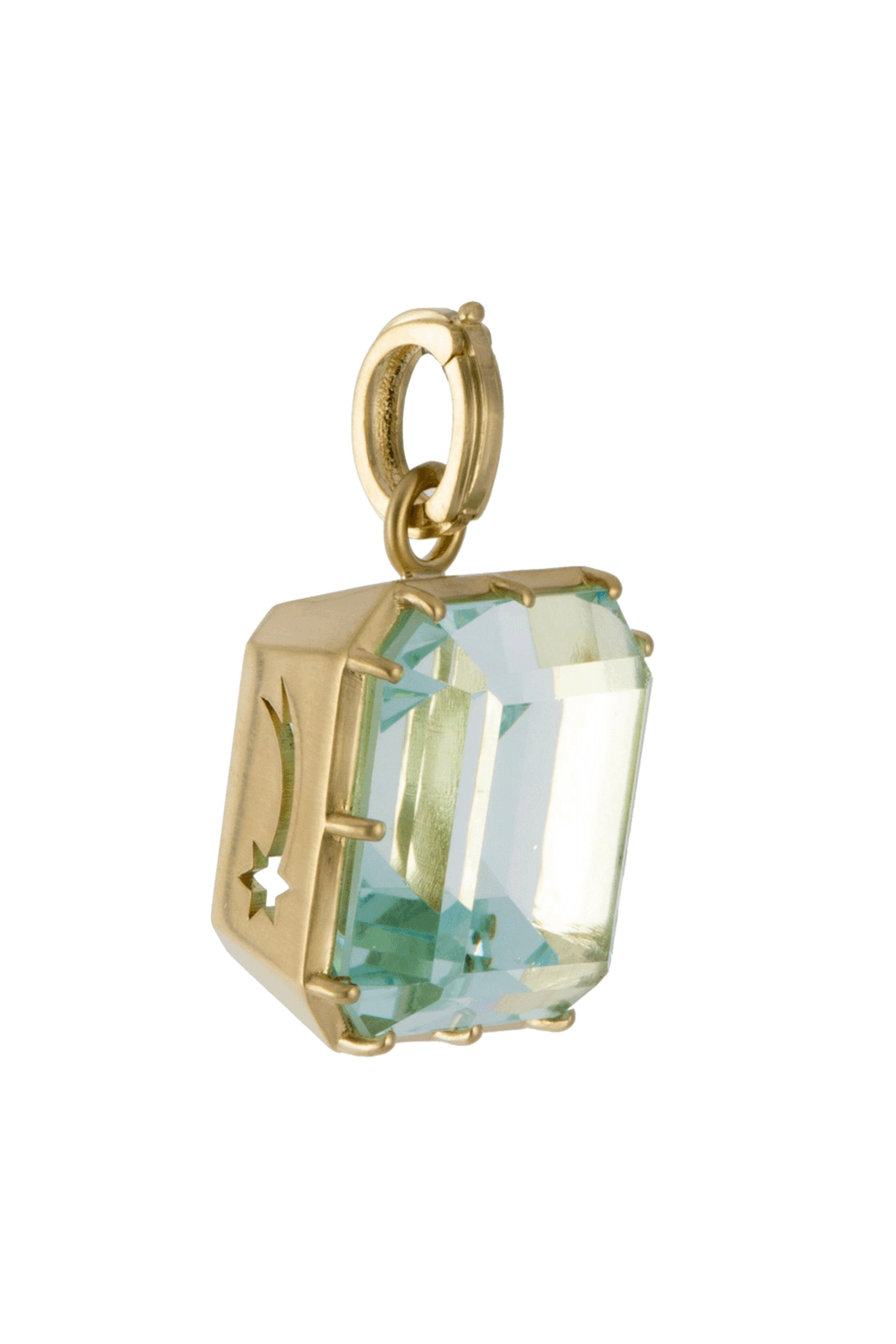 Sylva & Cie - Vintage Aquamarine Square Pendant