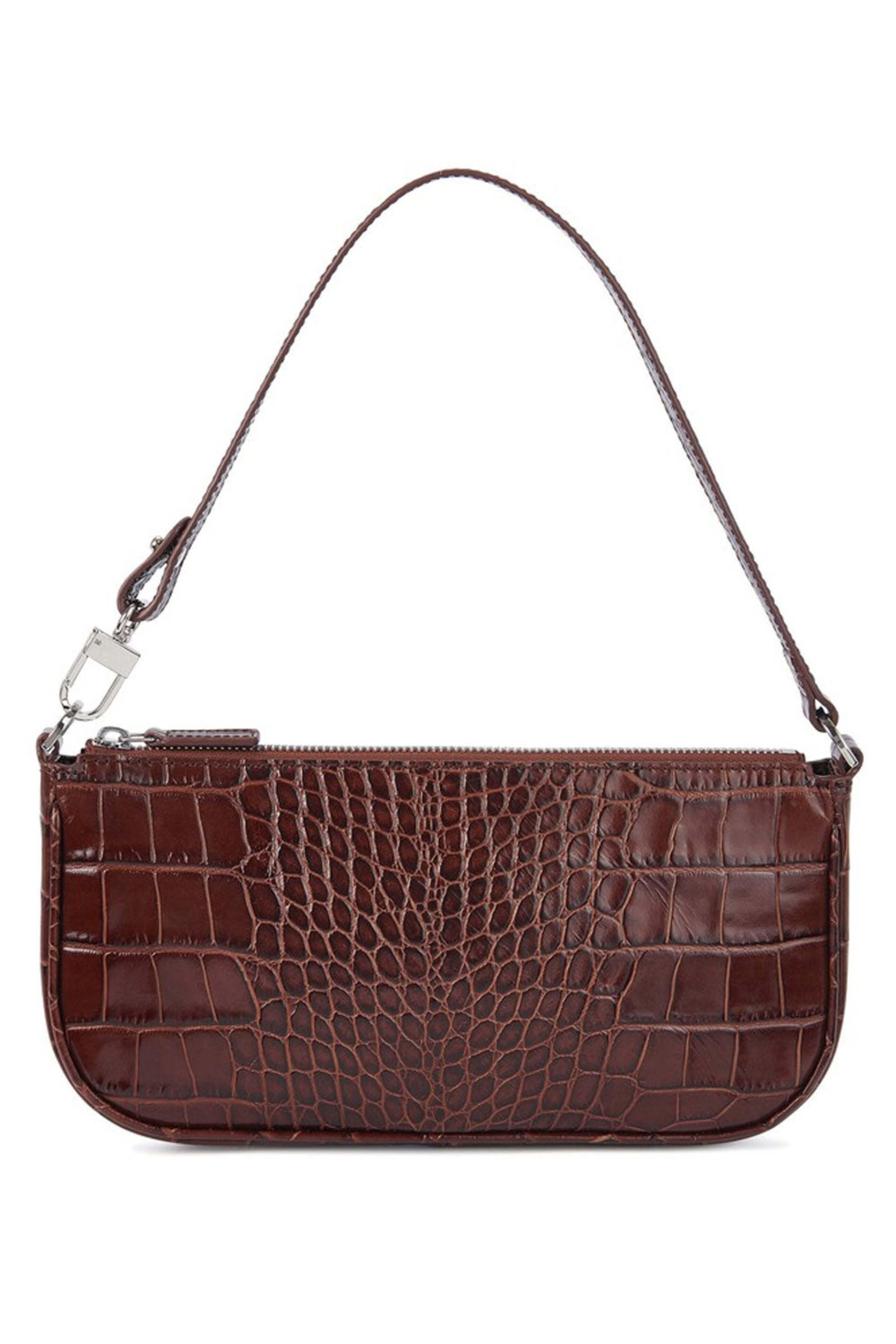 ☆関税込☆BY FAR★MINI RACHEL CROCO EMBOSSED LEATHER BAG By Far Rachel Mini Croc-Embossed Leather Yellow Shoulder Bag