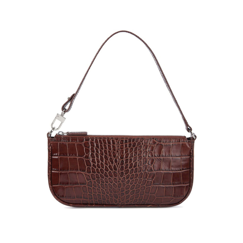 By Far - Rachel Croco Embossed Bag in Nutella | Mitchell Stores