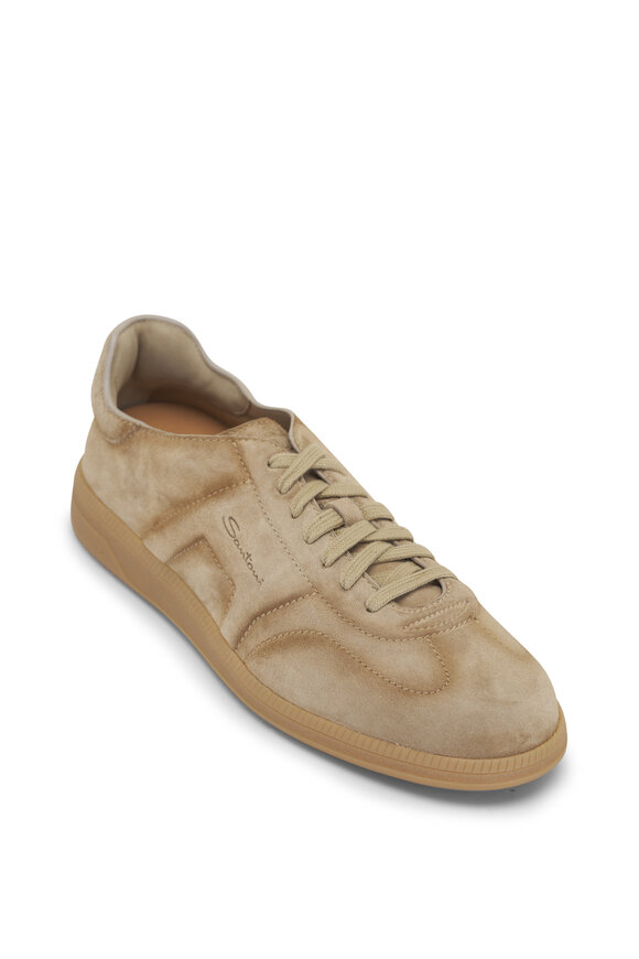 Santoni Oly Cube Beige Suede Sneaker