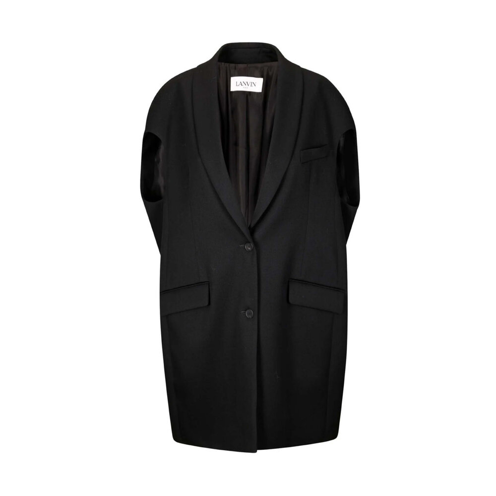 Lanvin - Black Sleeveless Cocoon Jacket | Mitchell Stores
