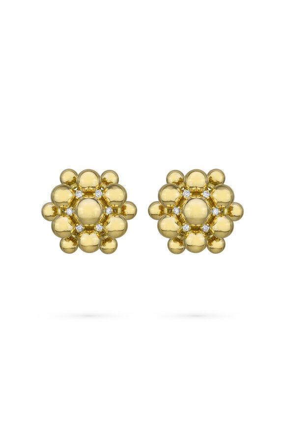 Paul Morelli 18k Yellow Gold Orbit Bead Stud Earring - view 1