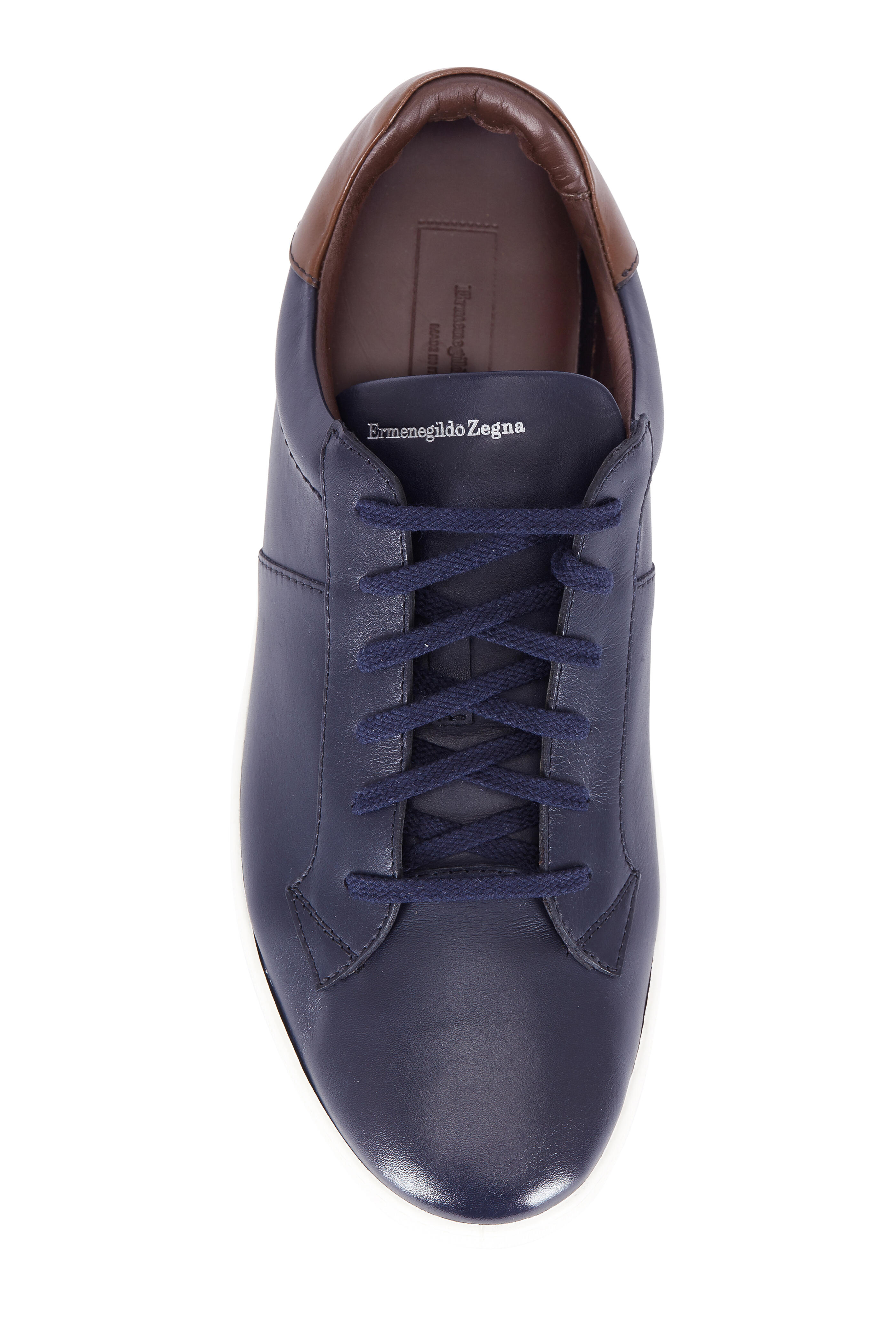 Zegna - Vittorio Navy Blue Leather Sneaker