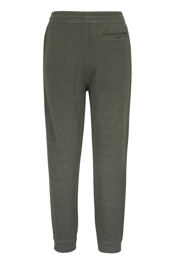 Faherty Brand Whitewater Green Jacquard Knit Sweatpant - view 2