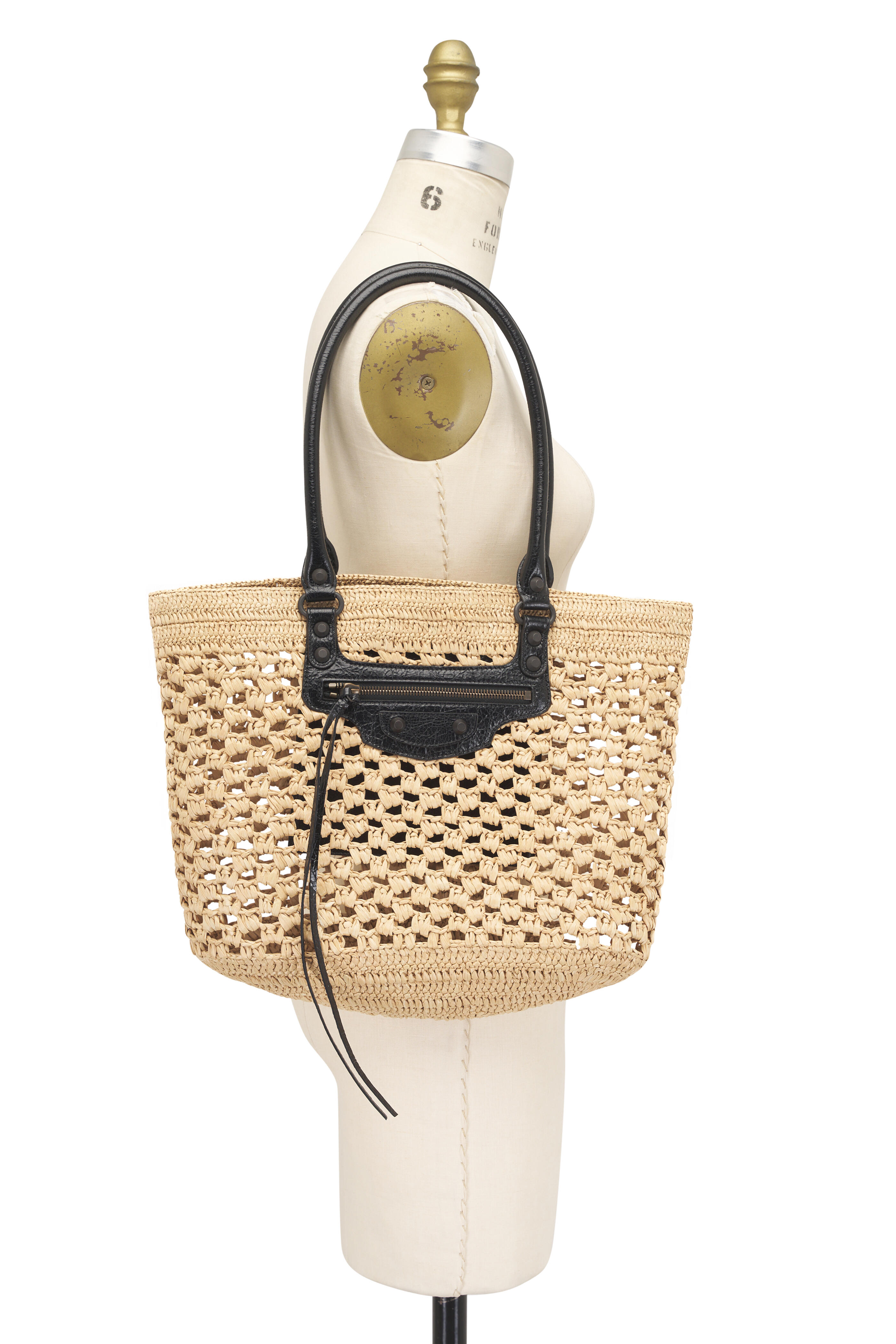 Balenciaga - Medium Le City Basket Natural & Black Shoulder Bag