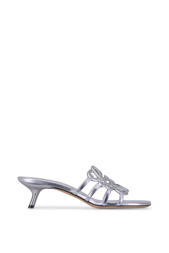 Loewe Petal Silver Anagram Slide, 45mm - view 3