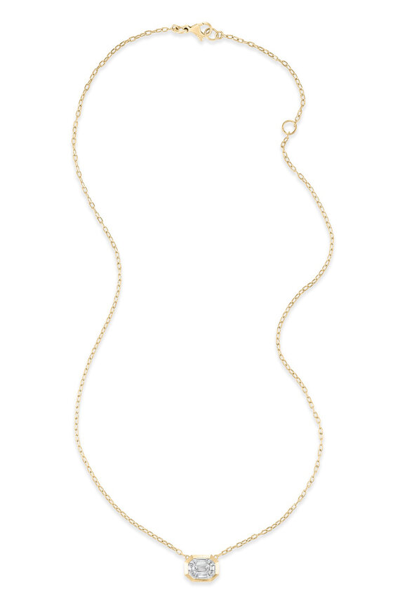 Nam Cho 18k Yellow Gold White Diamond Octagon Necklace