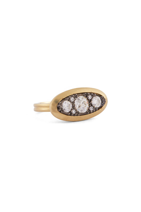 Sylva & Cie 18k Yellow Gold Oval Diamond Ring - view 2