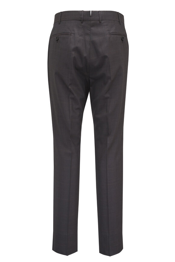 Zegna Charcoal & Brown Plaid Wool Suit - view 4