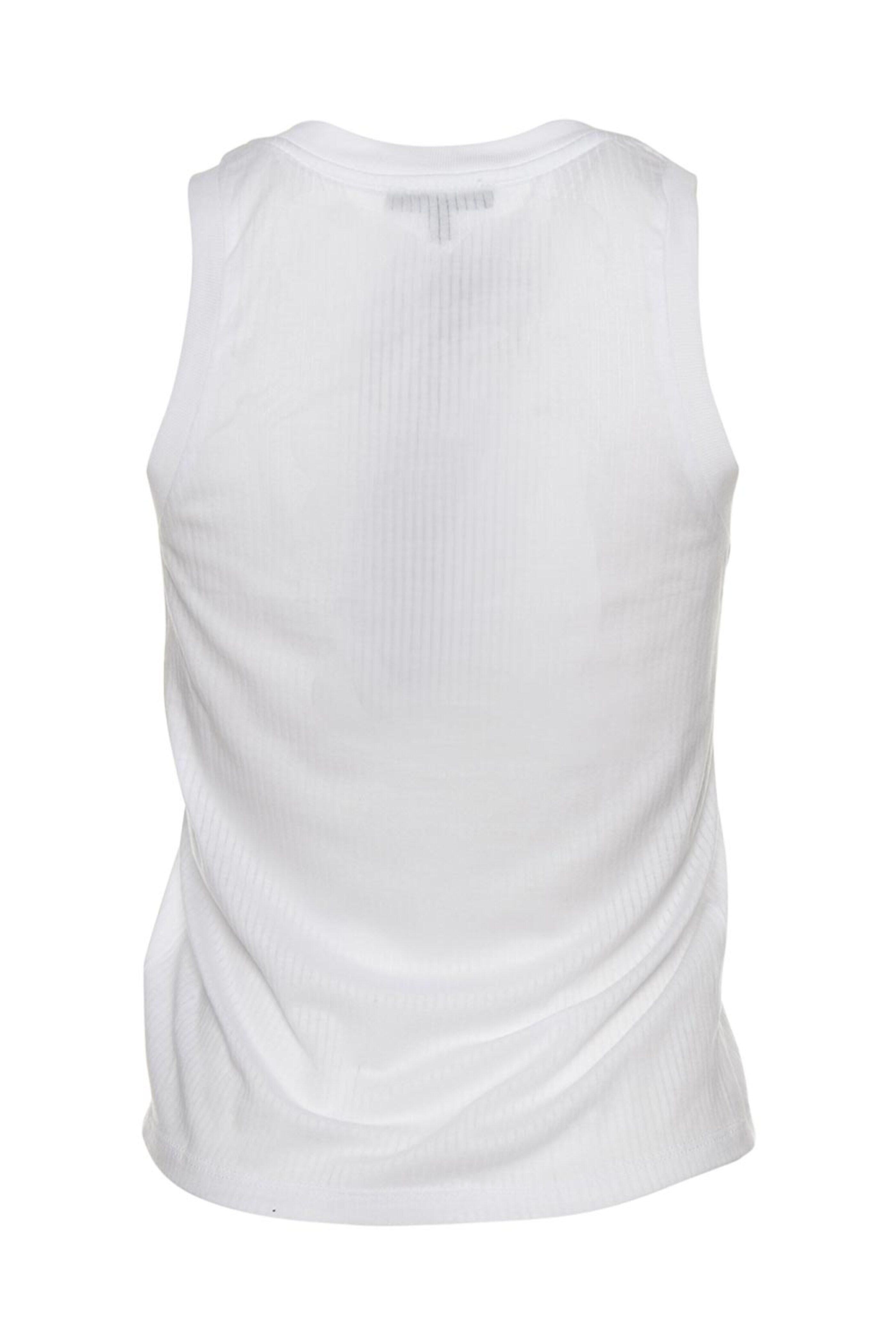 The Range - White V-Neck Narrow Split Jersey Tank