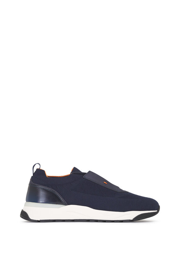 Santoni Blue Knit Stretch Sneaker - view 2