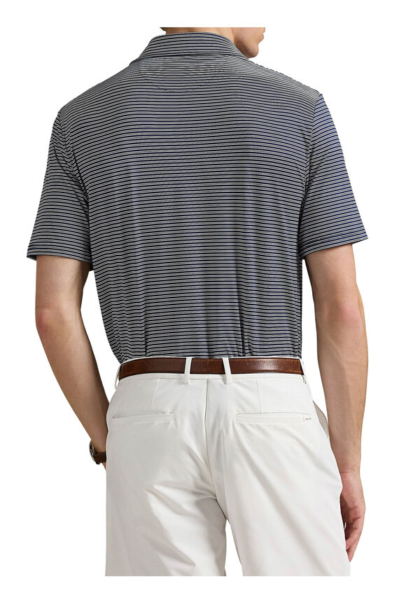 RLX Ralph Lauren Airflow Navy & White Stripe Jersey Polo - view 4