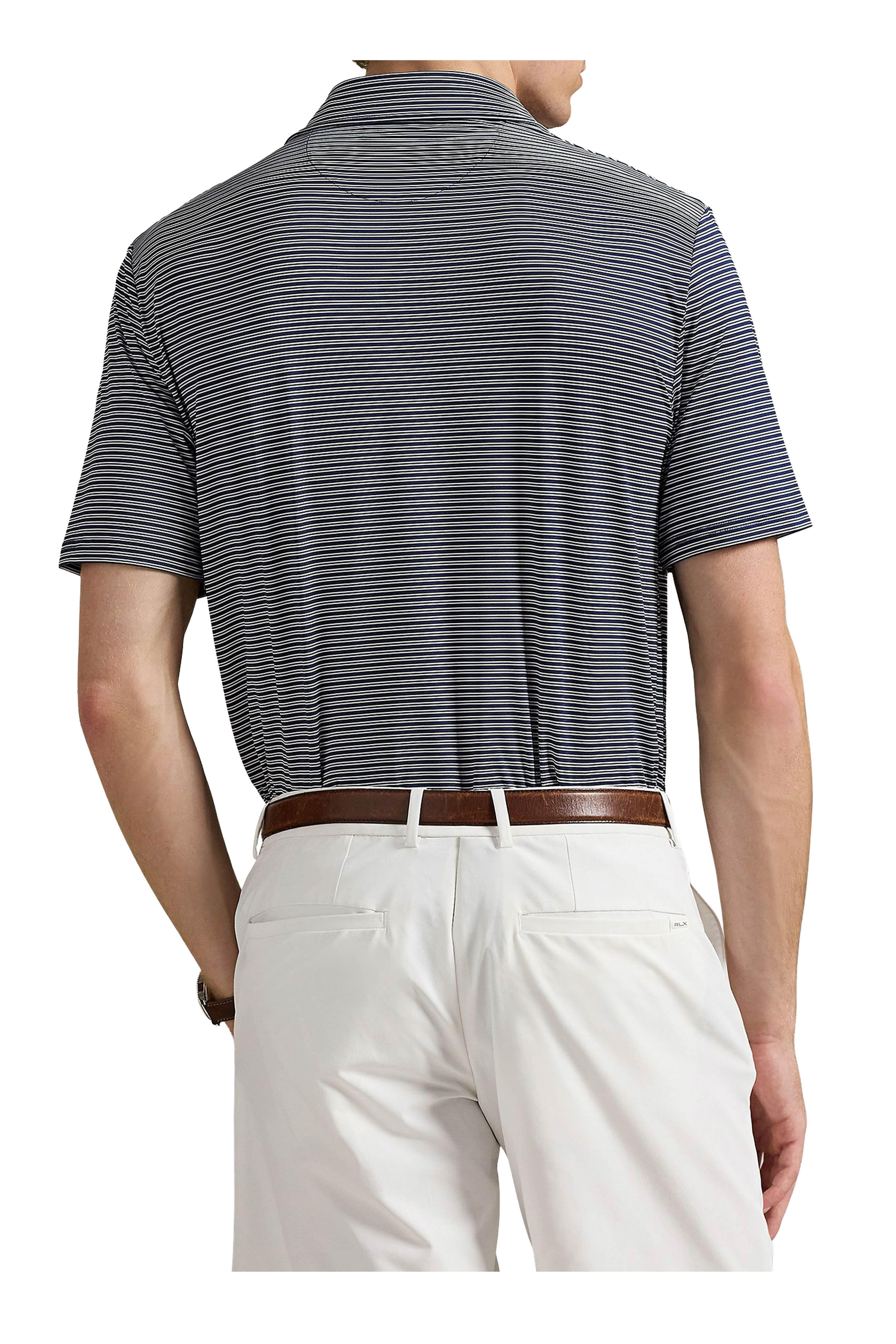 RLX Ralph Lauren - Airflow Navy & White Stripe Jersey Polo