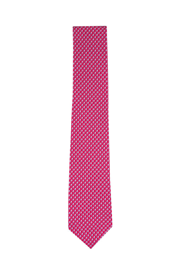 Ferragamo Red Snail Print Silk Necktie