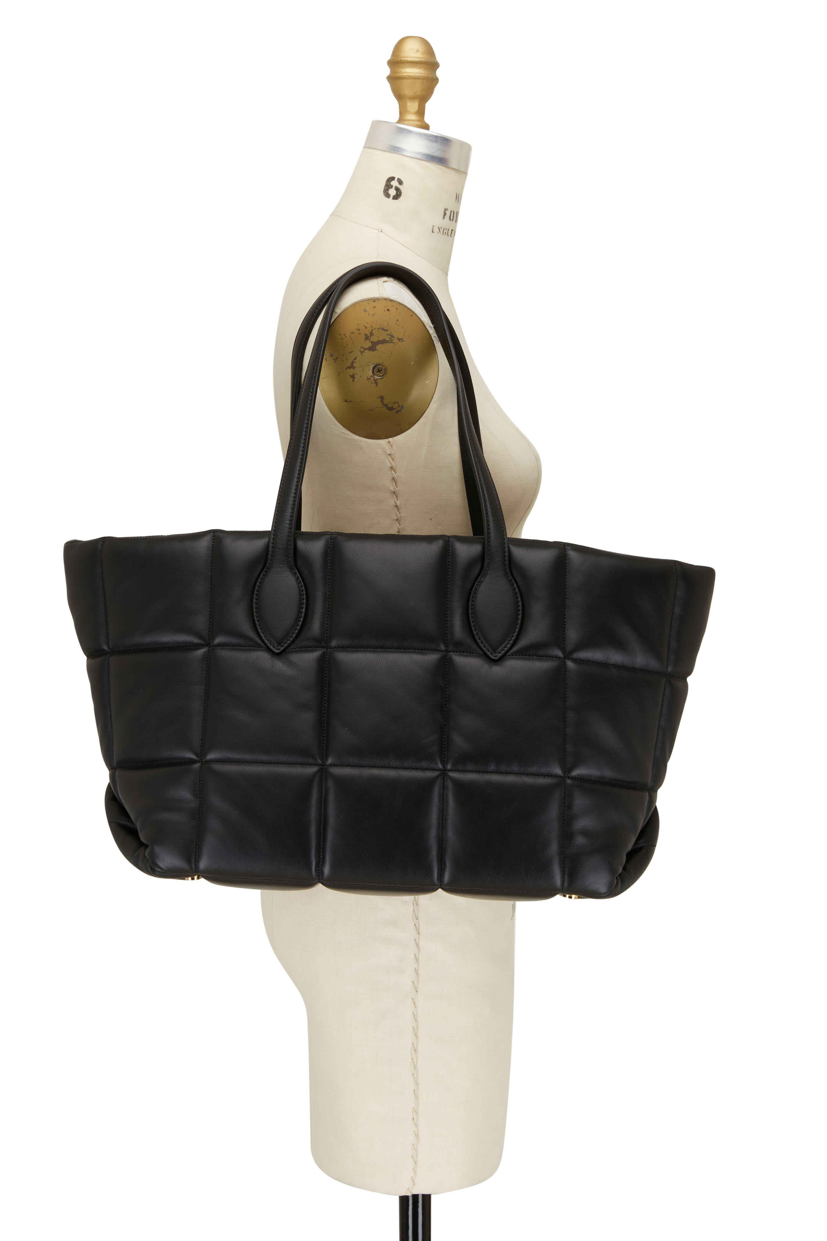 Khaite - Florence Black Quilted Leather Tote | Mitchell Stores