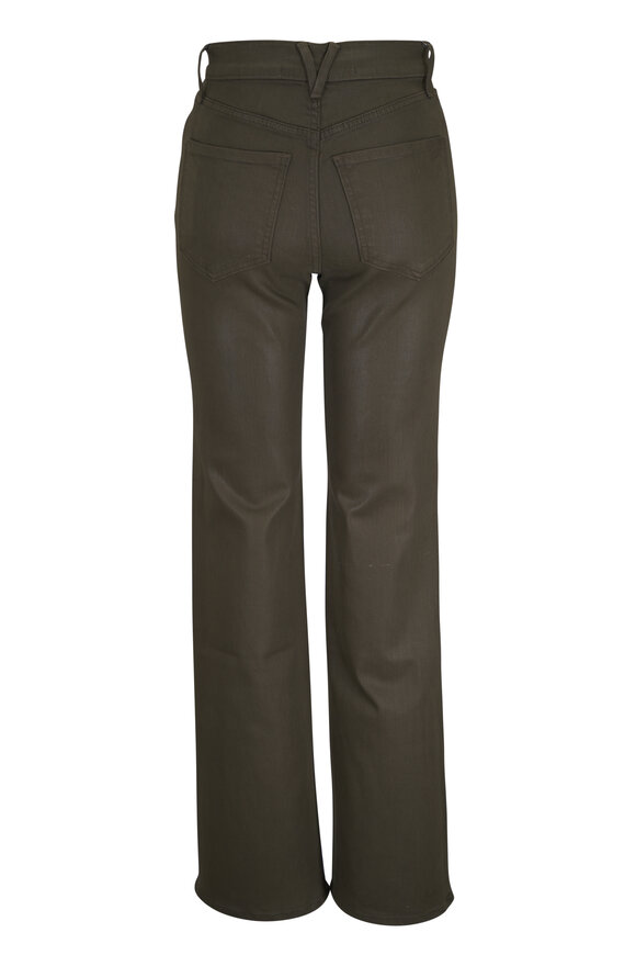 Veronica Beard Crosbie Loden Coated Slim Wide-Leg Jean - view 2