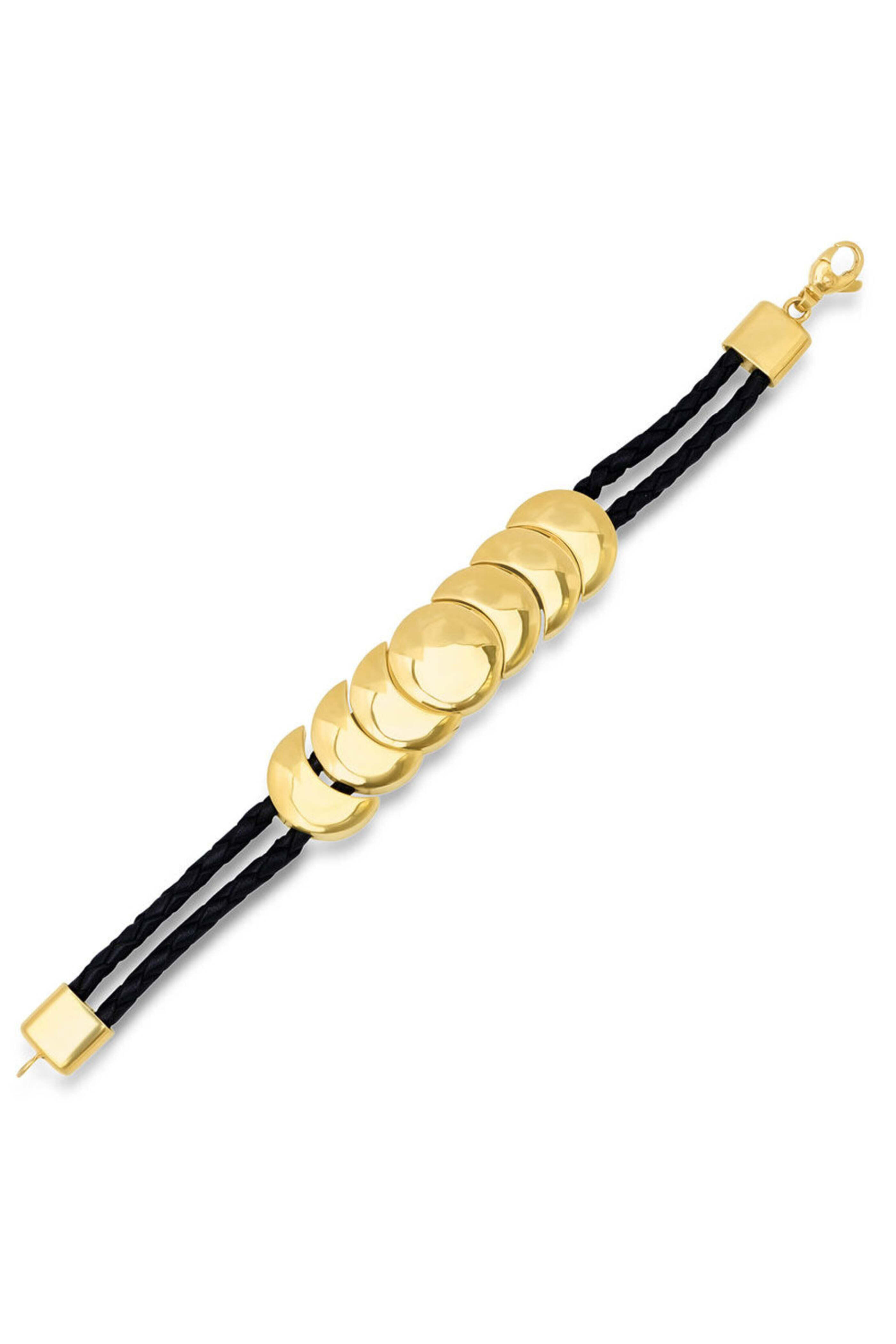 Established - Western Gold and Leather Bracelet