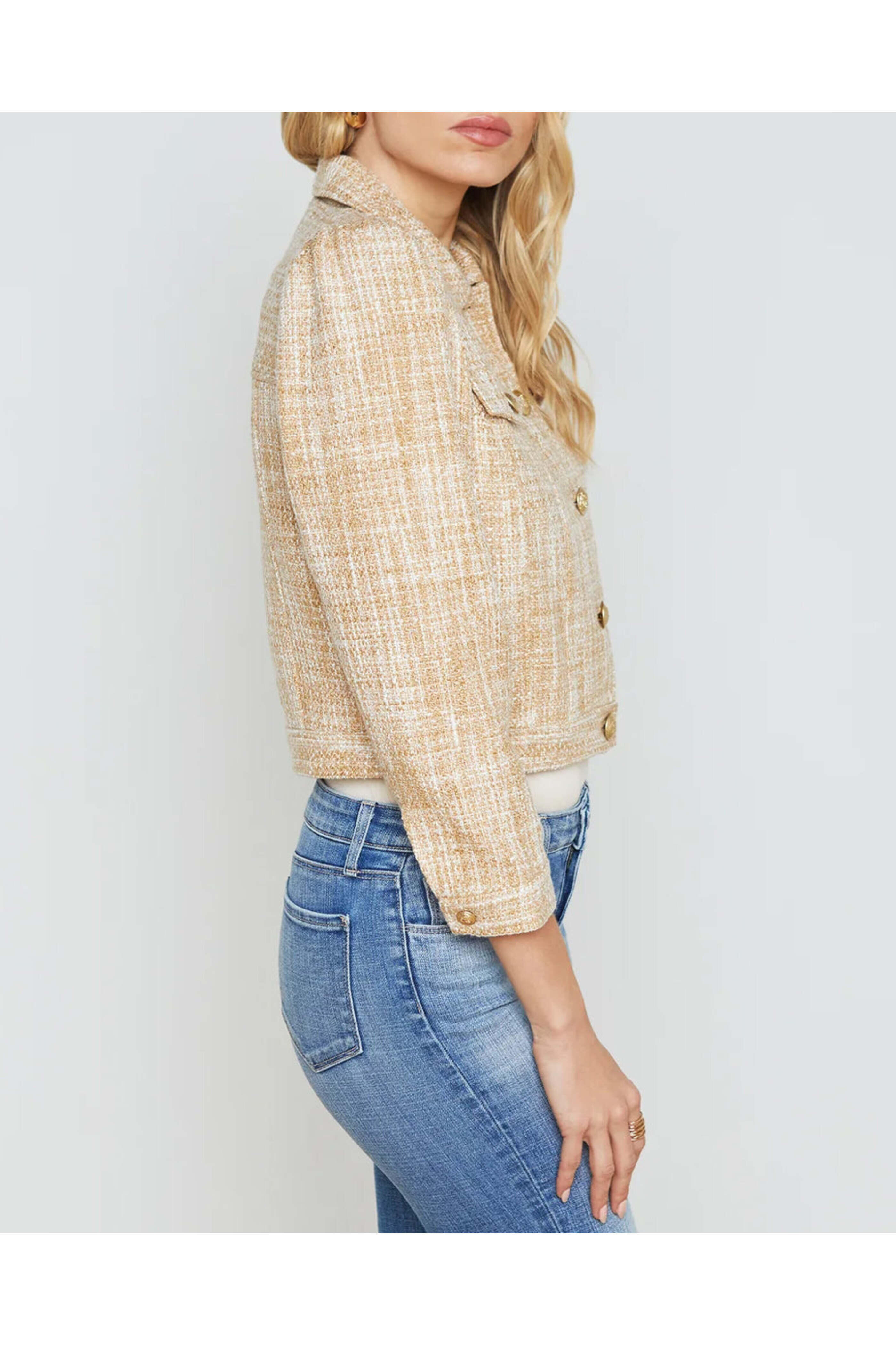 L'Agence - Bone Tweed Kasey Jacket