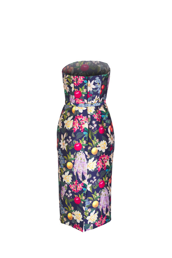 Sachin + Babi - Fiore Floral Print Strapless Midi Dress