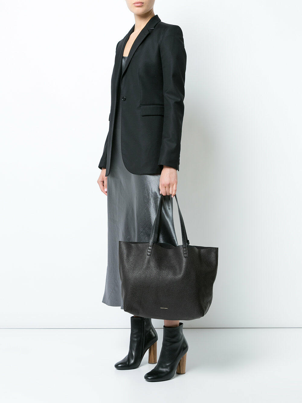 Mansur Gavriel - Black Pebbled Soft Leather Large Tote