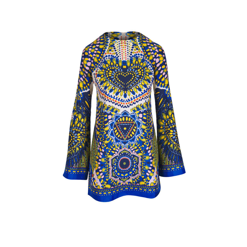 La Double J - Mini Supremes Multicolor Silk Twill Swing Dress