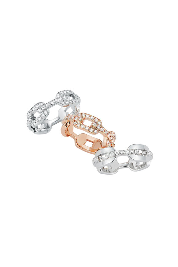 Walters Faith - Saxon 18K Rose Gold & All Diamond Link Ring