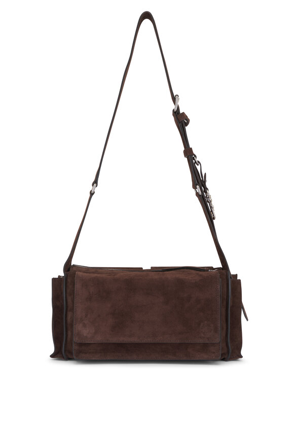 Miu Miu Utilitaire Dark Brown Suede Shoulder Bag - view 3