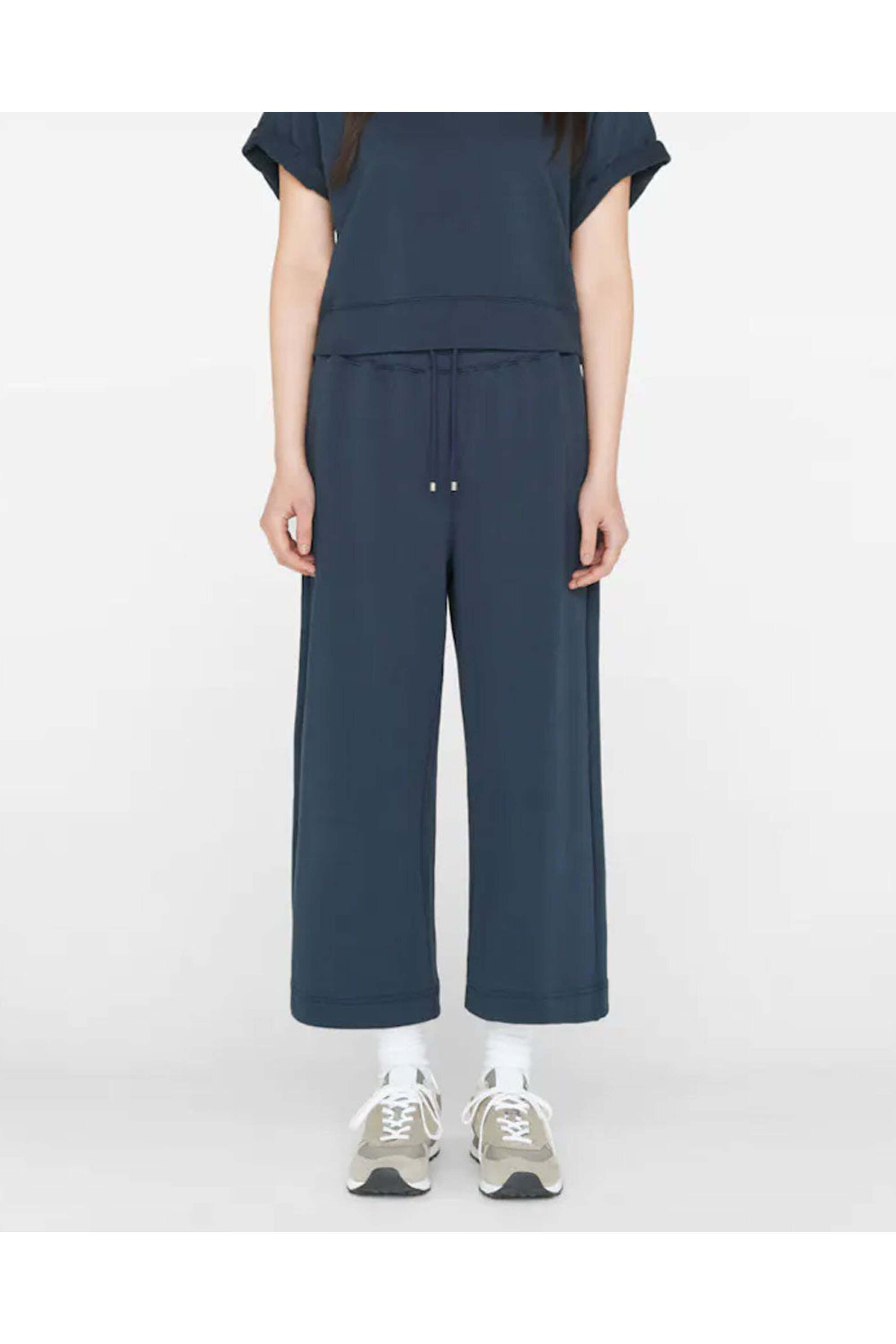 Frame - Cropped Wide Leg Sweatpants