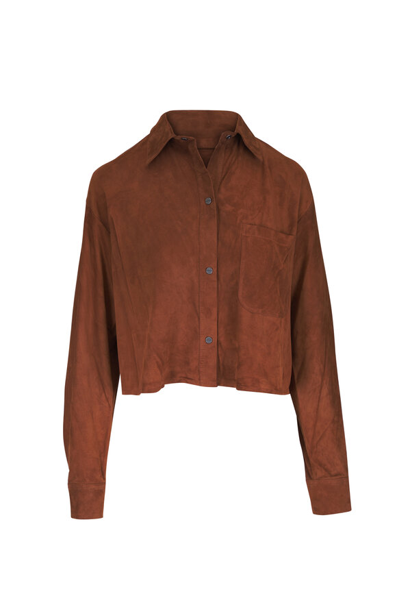 TWP Little Big Joe Brown Suede Shirt - view 1