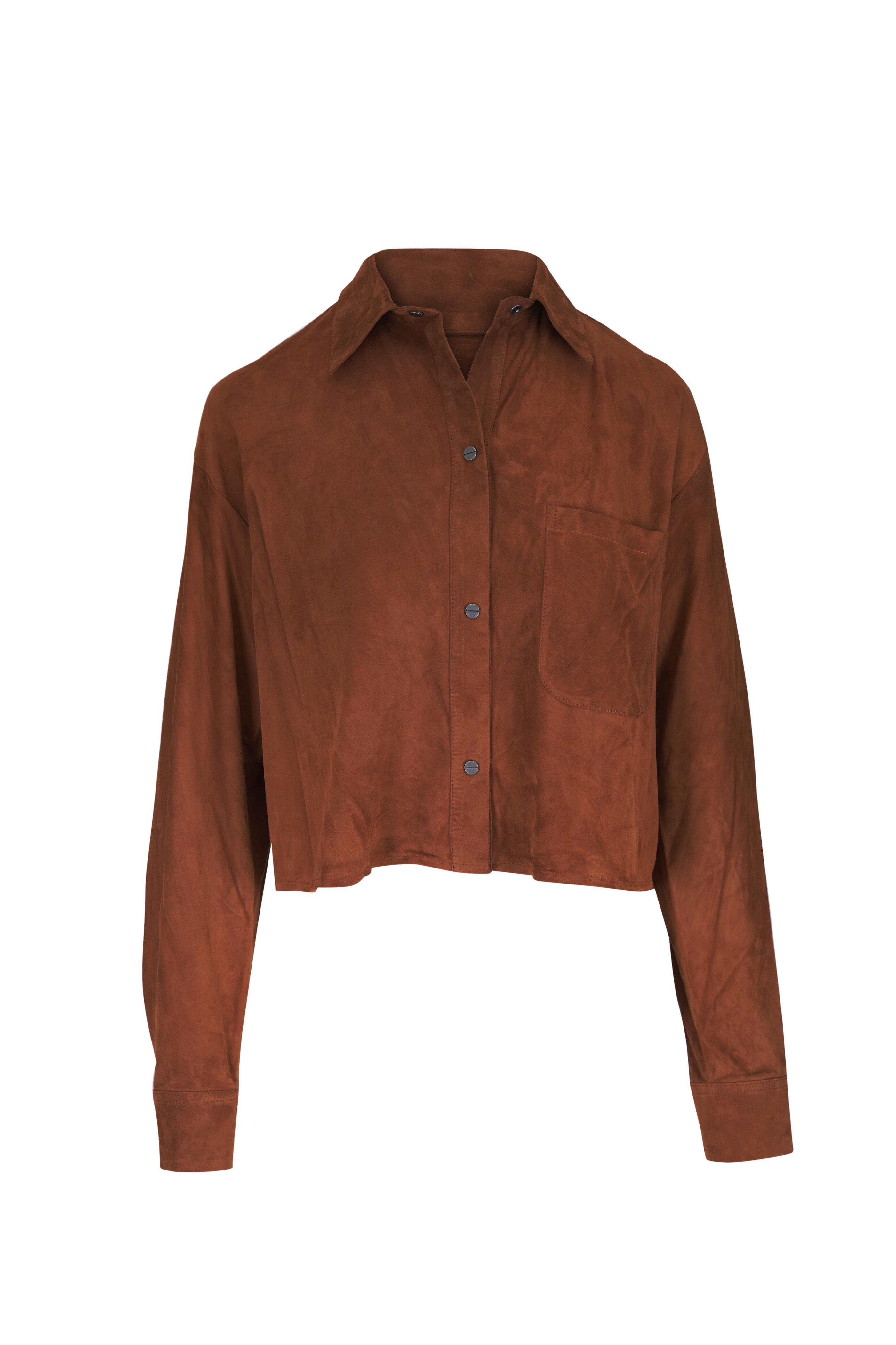 TWP - Little Big Joe Brown Suede Shirt - view 1