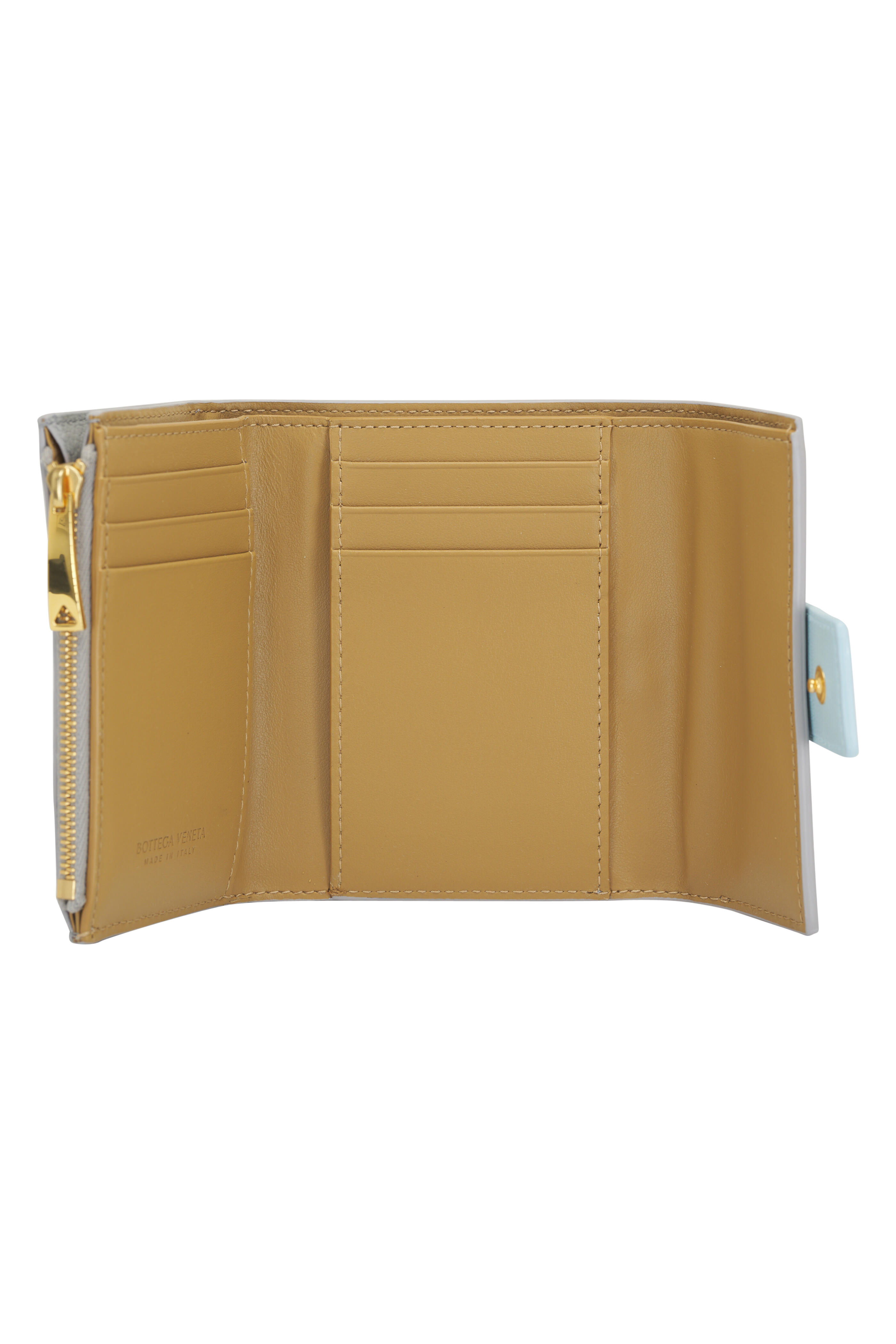 Bottega Veneta - Tag New Sauge, Travertine, Kaki Tri-Fold Wallet