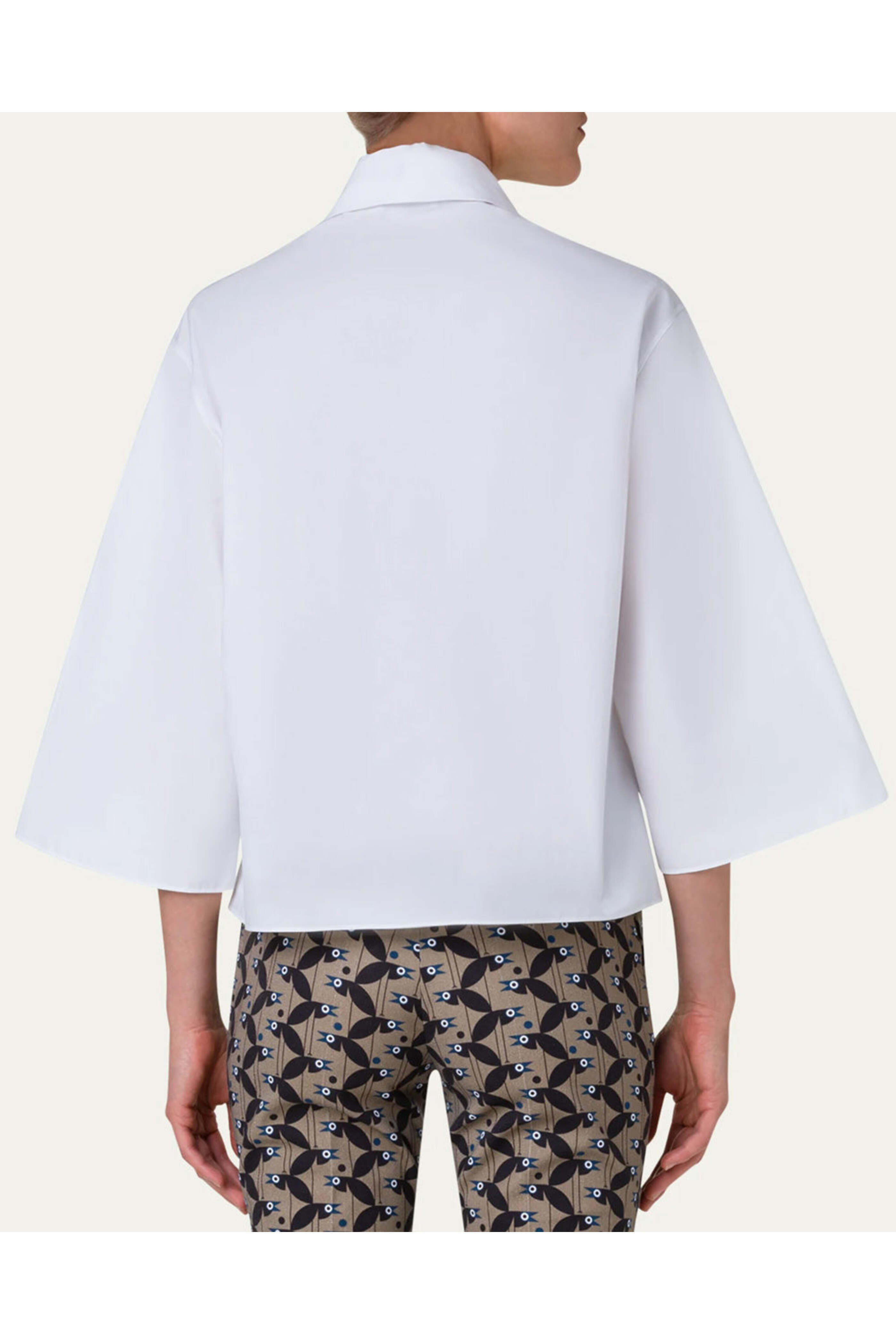 Akris Punto - Cream Gabardine Boxy Blouse