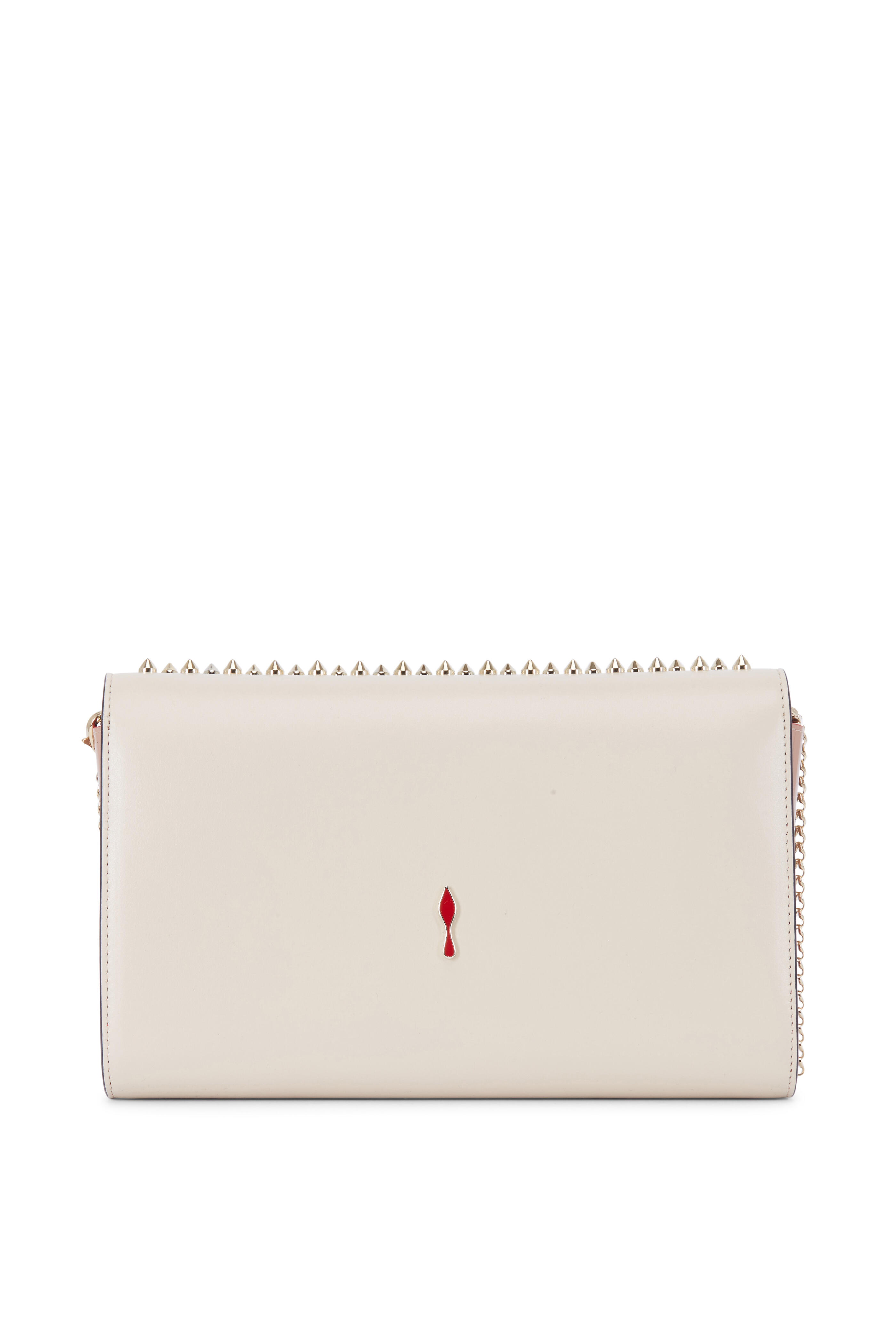 Christian Louboutin - Paloma Ivory Leather Spiked Convertible Clutch