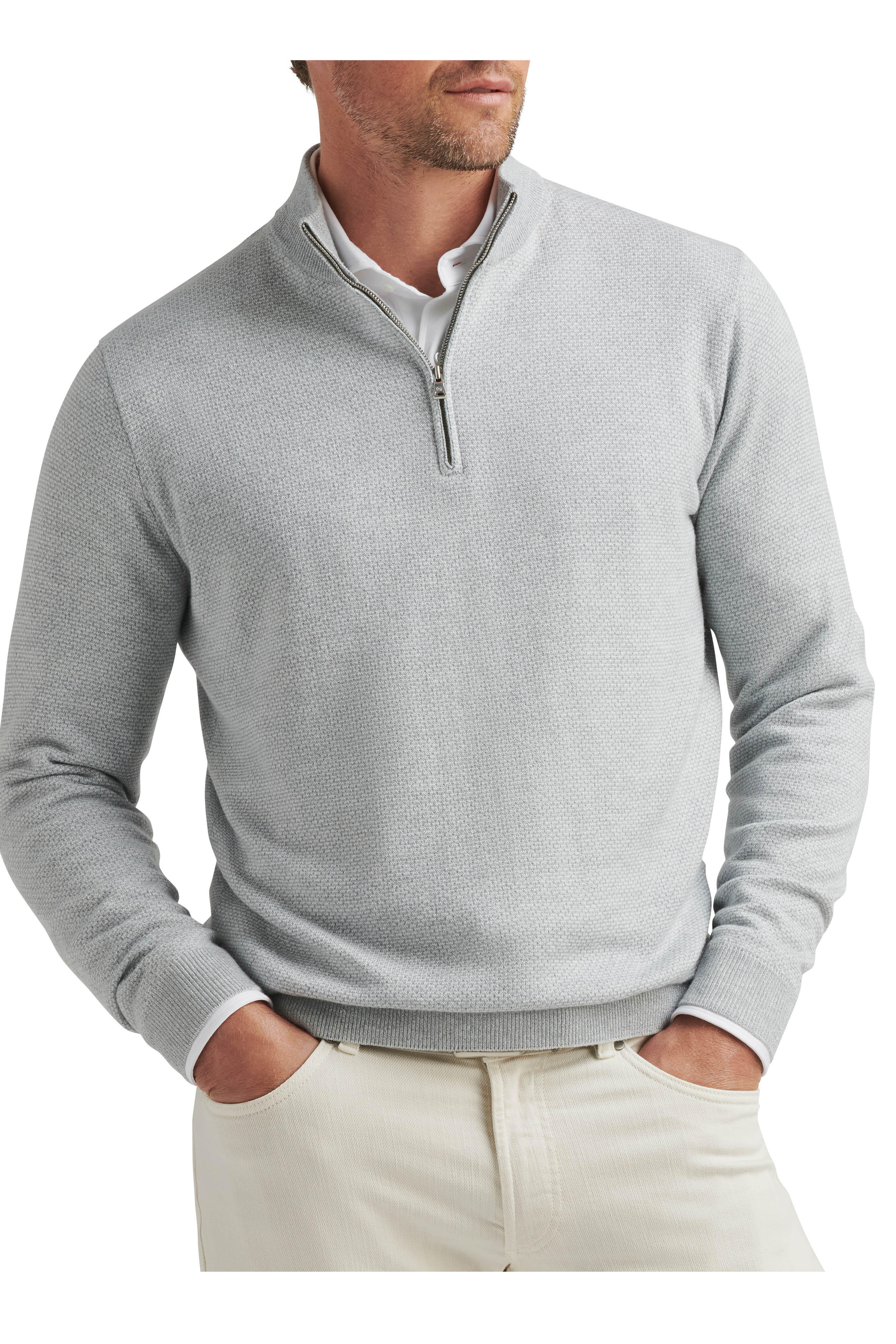 Peter Millar - Ashland British Gray Quarter Zip Pullover