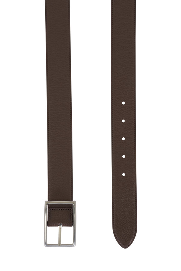 Veneta Cinture Medium Brown Pebbled Leather Belt - view 2