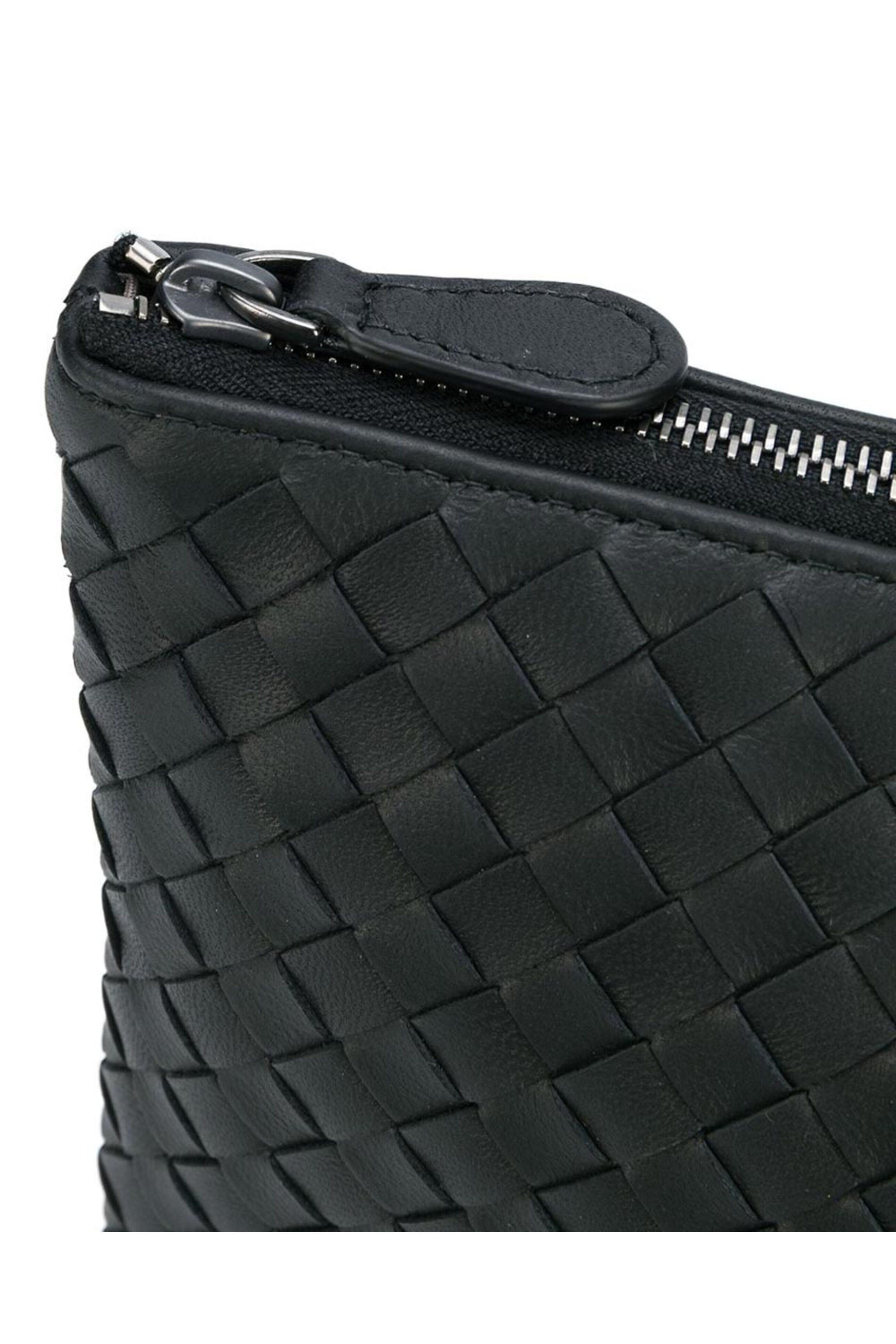 Bottega Veneta - Nero Intrecciato Woven Large Zip Pouch