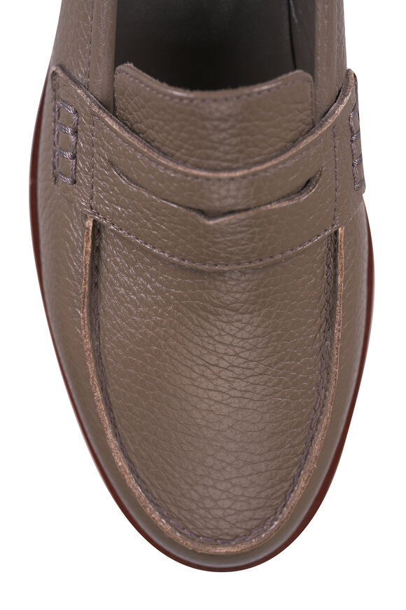Manolo Blahnik Perrita Medium Brown Leather Penny Loafer - view 4