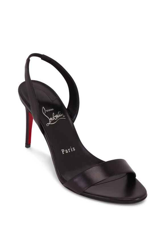 Christian Louboutin - O Marylin Black Leather Slingback, 85mm