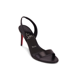 Christian Louboutin - O Marylin Black Leather Slingback, 85mm
