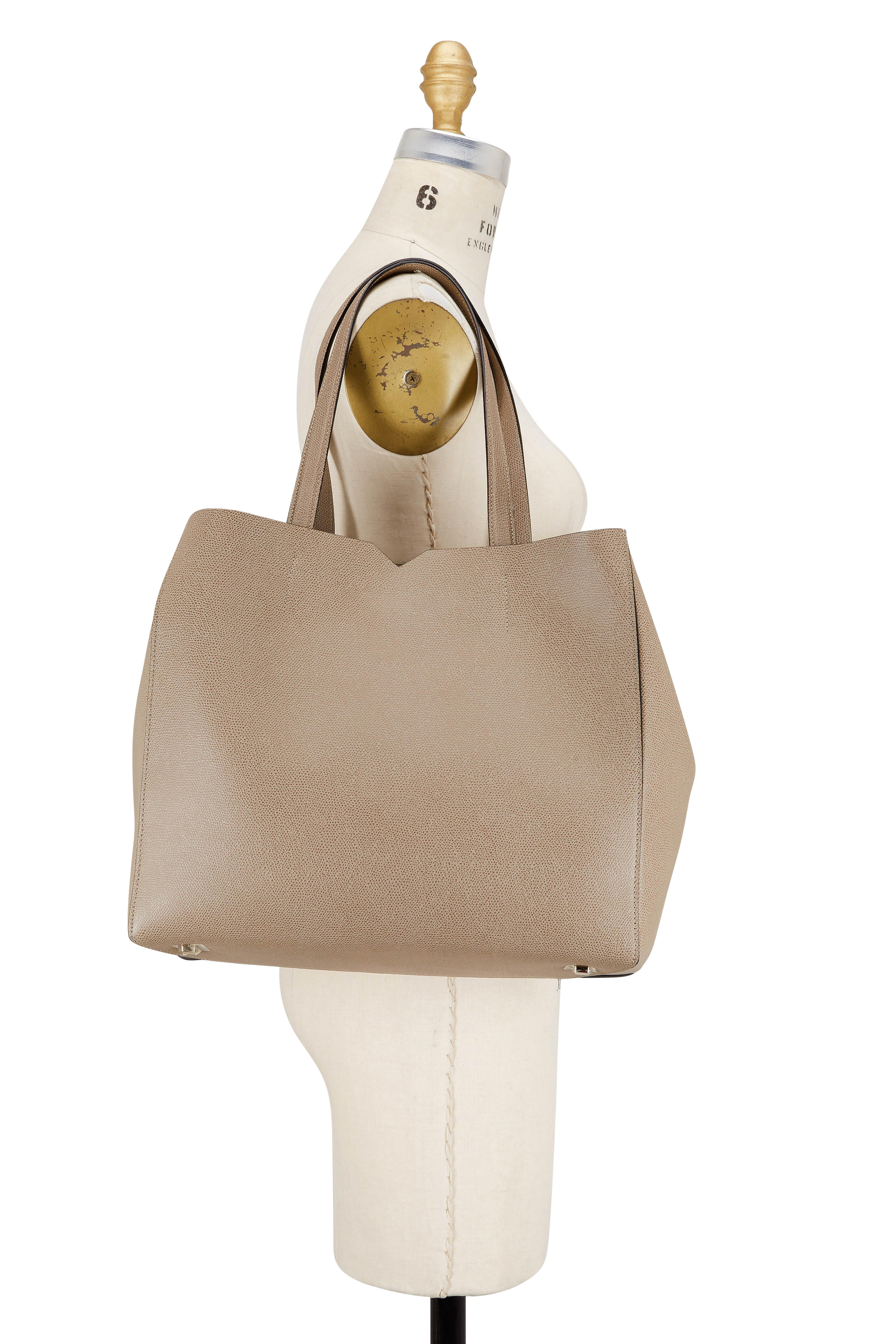 Valextra - Oyster Saffiano Leather "V" Large Tote - view 5